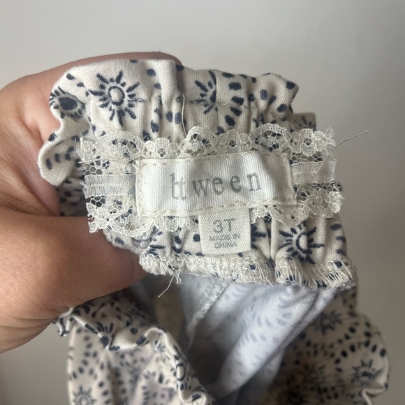 Btween 2 Piece White Ribbed Tank Top And Cream & Black Shorts Set Girls Size 3T - Picture 5 of 5